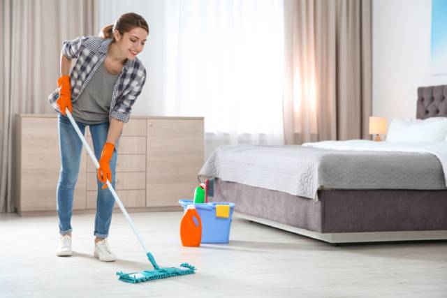 Cleaning bedroom